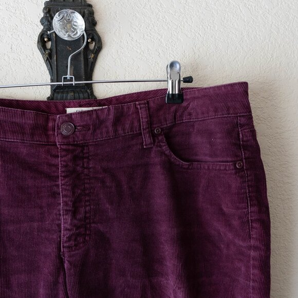 St John’s Bay Corduroy Pants Sz 12 Burgundy Straight Fit Secretly Slender Boot - Picture 3 of 6
